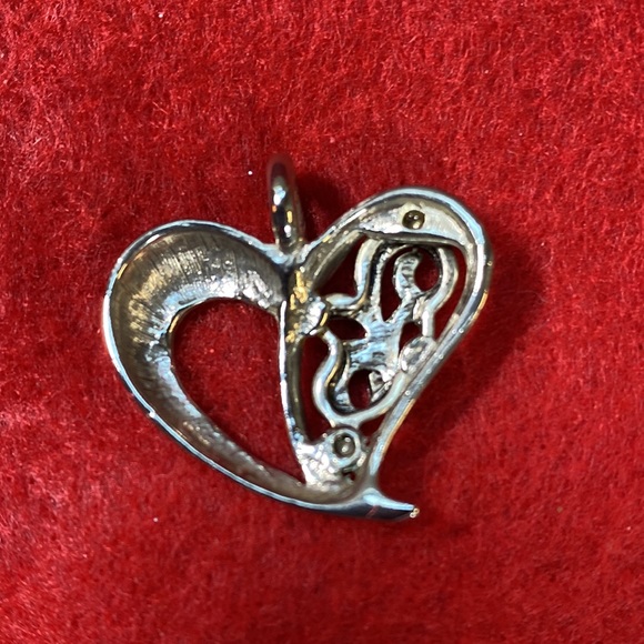 Vintage Free Form Open Heart Stainless Steel Pendant For Necklace - Picture 3 of 12